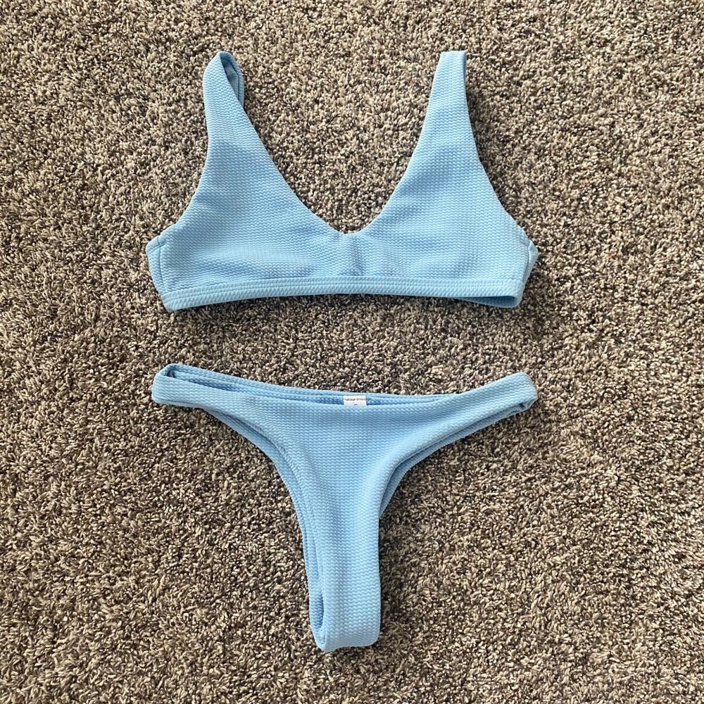 light blue shein bikini